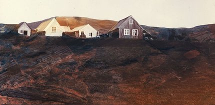 Old buildings above Vik